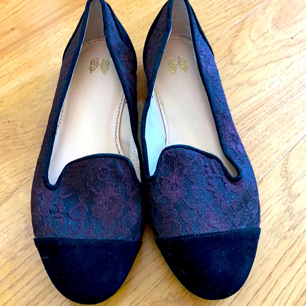 Victoria Secret Angel lace/suede loafers size 5
